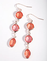 Rose Gold Pink Bead Drop Earrings - link has visual effect only