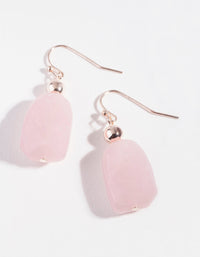 Rose Gold Pink Stone Drop Earrings - link has visual effect only