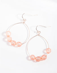 Rose Gold Faceted Bead Loop Earrings - link has visual effect only