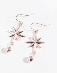 Rose Gold Star Ball Earrings - link has visual effect only