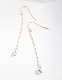 Rose Gold Thin Chain Earrings - link has visual effect only