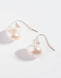 Rose Gold Oversized Bead Drop Earrings - link has visual effect only