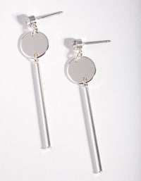 Silver Diamante Disc Stick Earrings - link has visual effect only