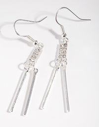 Silver Diamante Rectangle Earrings - link has visual effect only