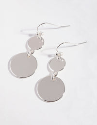 Silver Clean Double Circle Earrings - link has visual effect only