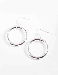 Silver Ridged Open Circle Earrings - link has visual effect only