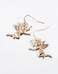 Black Gold Cherub Earrings - link has visual effect only