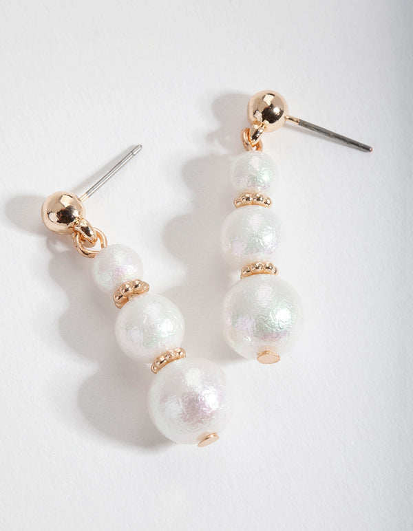 Pearl Mini Triple Drop Earrings