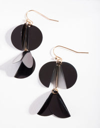 Gold Black Sequin Drop Earrings - link has visual effect only
