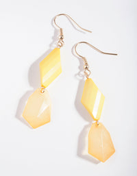 Yellow Mixed Geometric Bead Earrings - link has visual effect only