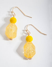 Yellow Pineapple Bead Earrings - link has visual effect only