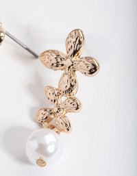 Gold Flower Drop Earrings - link has visual effect only
