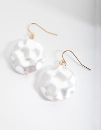 Gold Flat Pearl Earrings - link has visual effect only