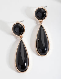 Black Acrylic Circle Teardrop Earrings - link has visual effect only