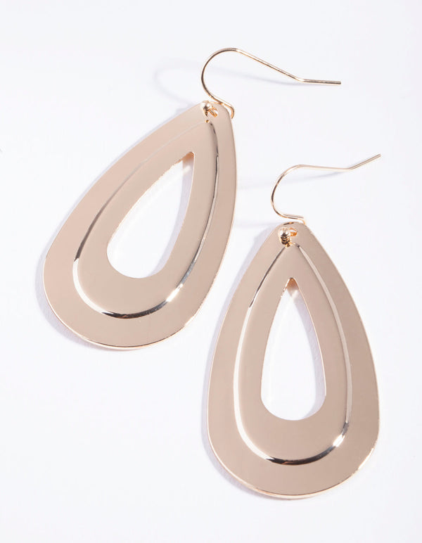 Brown Mottled Double Teardrop Earrings