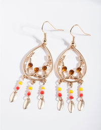 Gold Yellow Mixed Bead Earrings - link has visual effect only