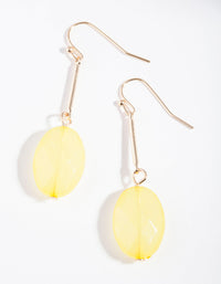 Yellow Gold Oval Bead Earrings - link has visual effect only