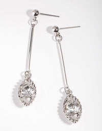 Rhodium Marquise Stick Earrings - link has visual effect only