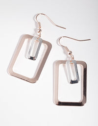 Mixed Metal Double Rectangle Earrings - link has visual effect only