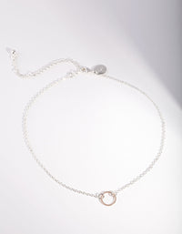Mixed Metal Open Circle Choker Necklace - link has visual effect only