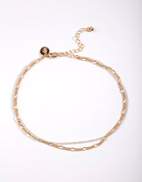 Mixed Metal Multi Chain Choker Necklace - link has visual effect only