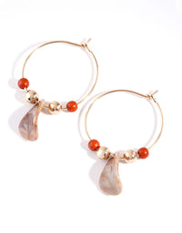 Browm Charm Hoop Earrings - link has visual effect only