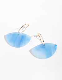 Blue Gold Half Acrylic Hoop Earrings - link has visual effect only