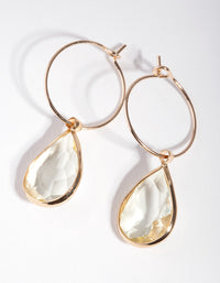 Brown Gold Teardrop Bead Earrings - link has visual effect only