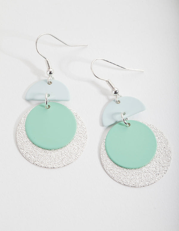 Mint Geo Drop Earrings