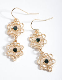 Blue Flower Drop Earrings - link has visual effect only