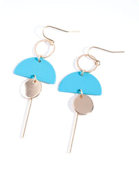 Turquoise Geometric Drop Earrings - link has visual effect only