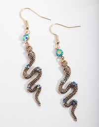 Blue Snake Drop Earrings - link has visual effect only