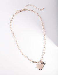 Rose Gold Simple Heart Charm Necklace - link has visual effect only