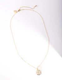 Gold Coin Pearl Necklace - link has visual effect only