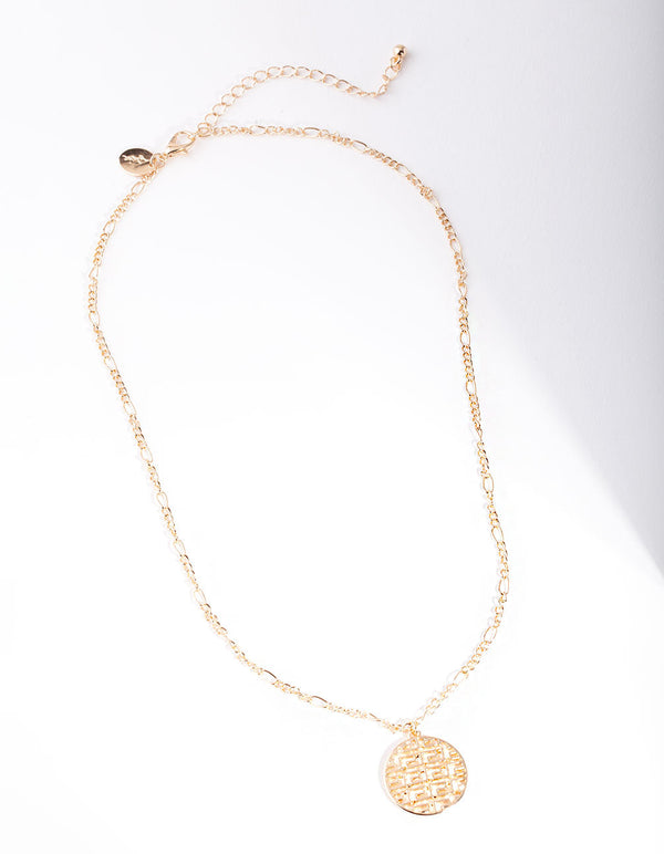 Gold Key Circle Necklace