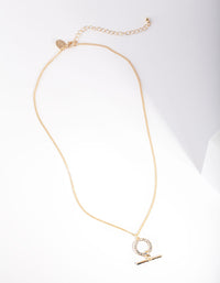 Gold Open Circle Bar Necklace - link has visual effect only