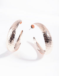 Rose Gold Scale Hoop Earrings - link has visual effect only