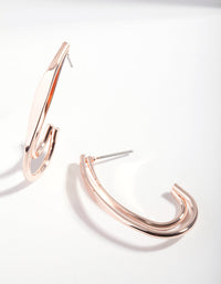 Rose Gold Open Flick Hoop Earrings - link has visual effect only