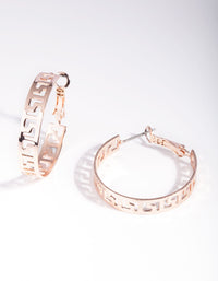 Rose Gold Cut-Out Hoop Earrings - link has visual effect only