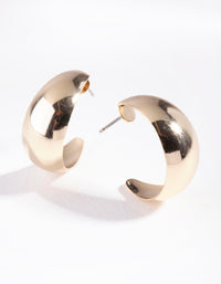 Gold Simple Huggie Hoop Earrings - link has visual effect only