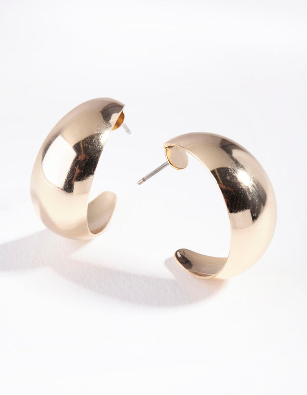 Gold Simple Huggie Hoop Earrings