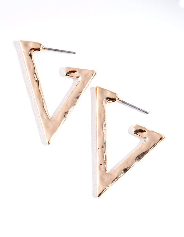 Gold Triangle Hoop Earrings