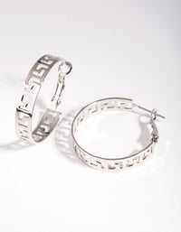 Rhodium Key Cut-Out Earrings - link has visual effect only