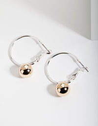 Mixed Metal Ball Charm Hoop Earrings - link has visual effect only