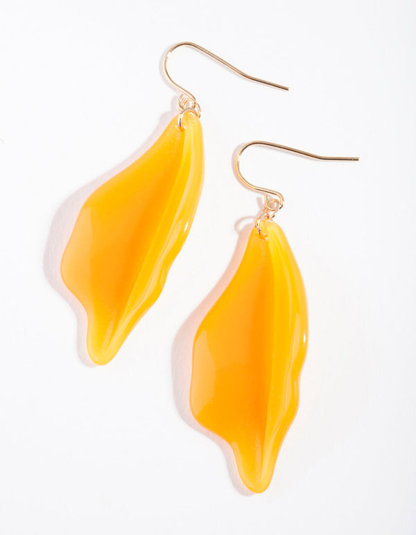 Orange Jelly Drop Earrings
