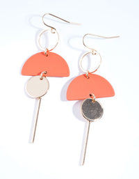 Orange Geometric Drop Earrings - link has visual effect only