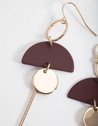Maroon Geometric Drop Earrings - link has visual effect only