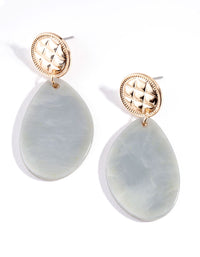 Green Acrylic Drop Earrings - link has visual effect only
