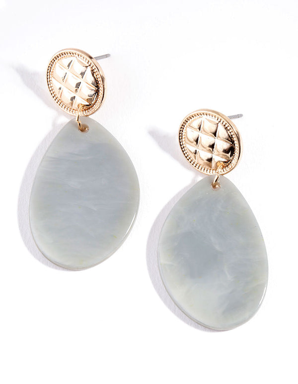 Green Acrylic Drop Earrings