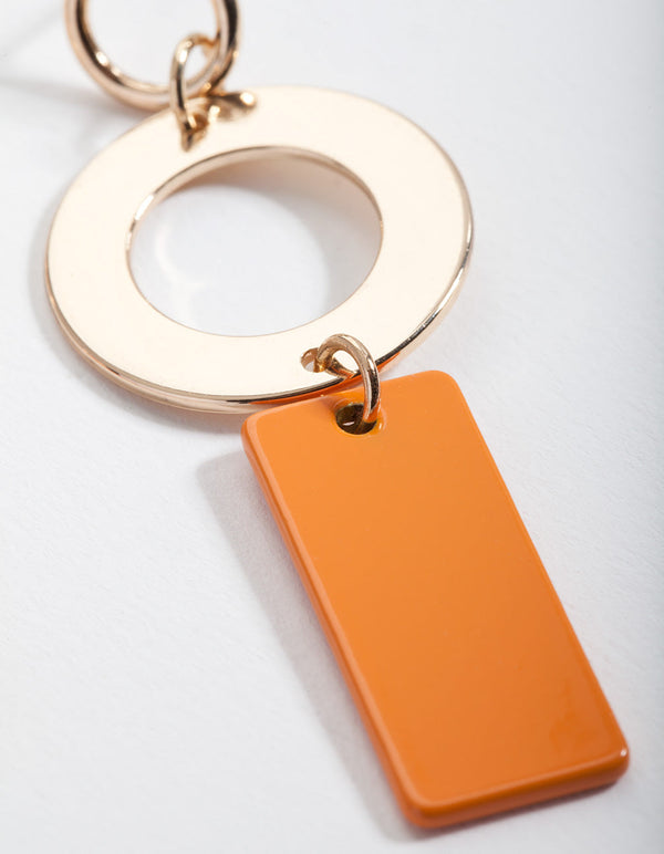 Orange Crc Drop Earrings